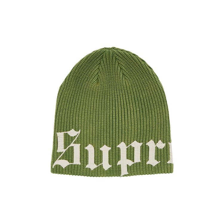 帽子 supreme 26SS Old English Printed Beanie Supreme Old English Printed Beanie (SS26) Green | Purekickz