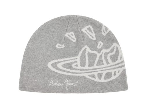 Broken Planet Logo Nylon Beanie Heather Grey – hlavní pohled | Purekickz