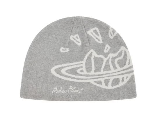 Broken Planet Logo Nylon Beanie Heather Grey