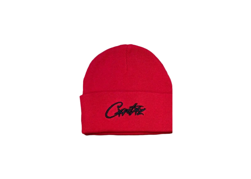 Corteiz Allstarz Folded Beanie Red