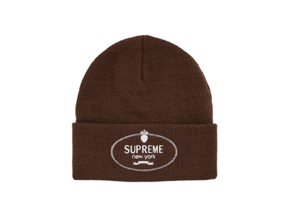 Supreme Crest Beanie Brown