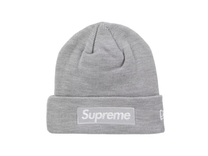 Supreme New Era Box Logo Beanie (FW24) Heather Grey