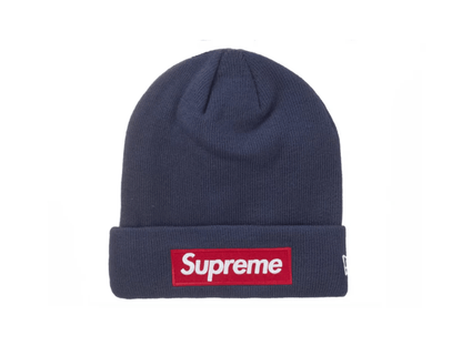 Supreme New Era Box Logo Beanie (FW24) Navy