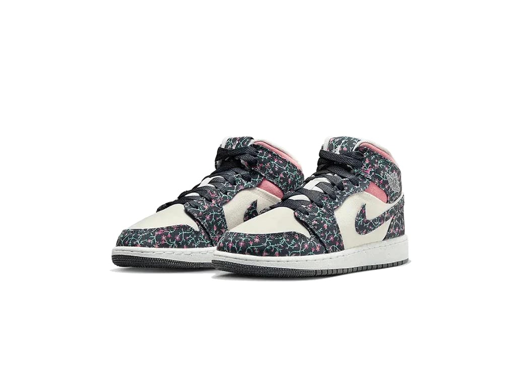 Air Jordan 1 Mid SE Floral Canvas (GS)
