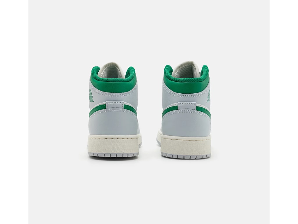 Jordan 1 Mid White Pure Platinum Pine Green (GS)