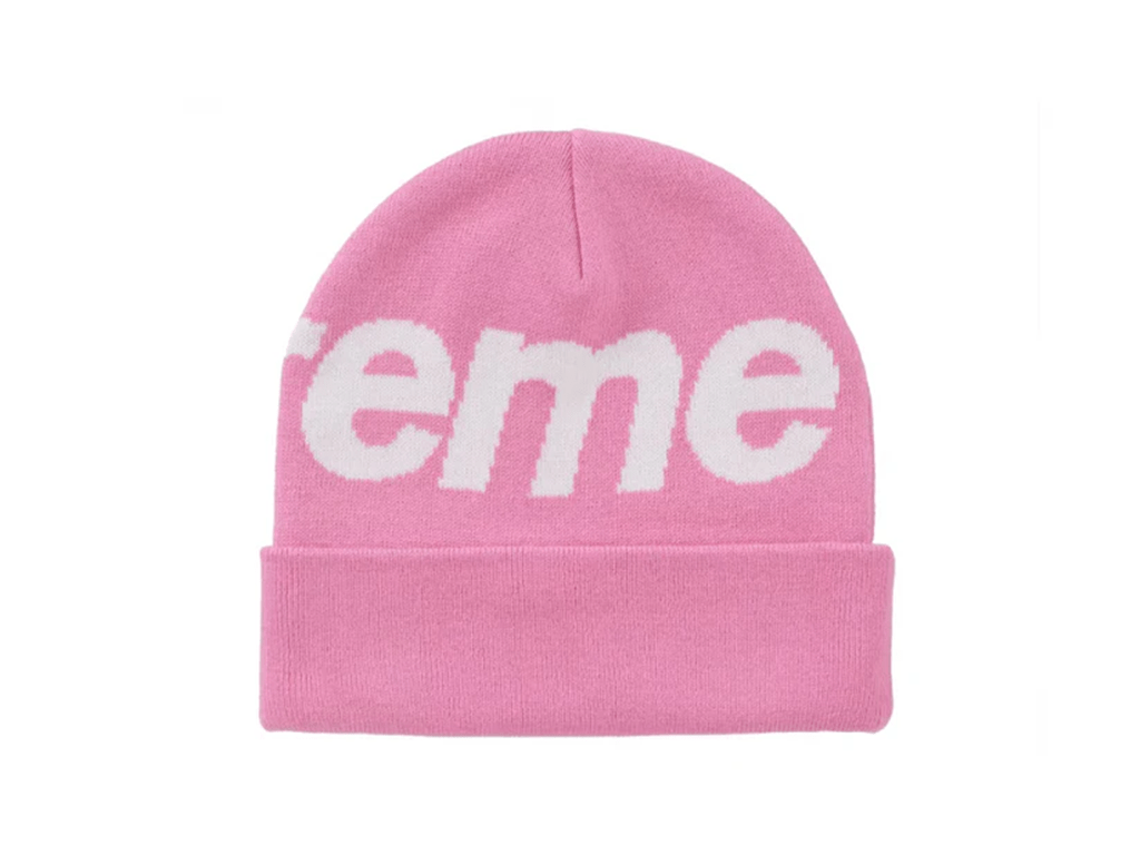 Supreme Big Logo Beanie (FW24) Pink