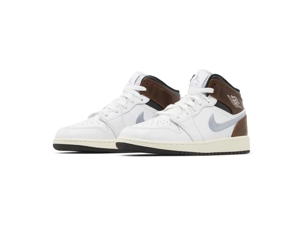 Jordan 1 Mid SE White Brown Blue Grey (GS)