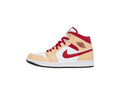 Jordan 1 Mid Light Curry Cardinal