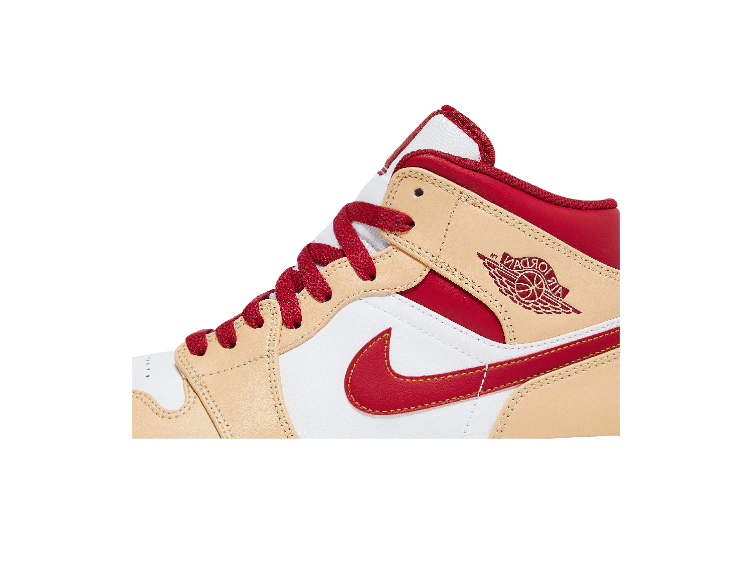 Jordan 1 Mid Light Curry Cardinal