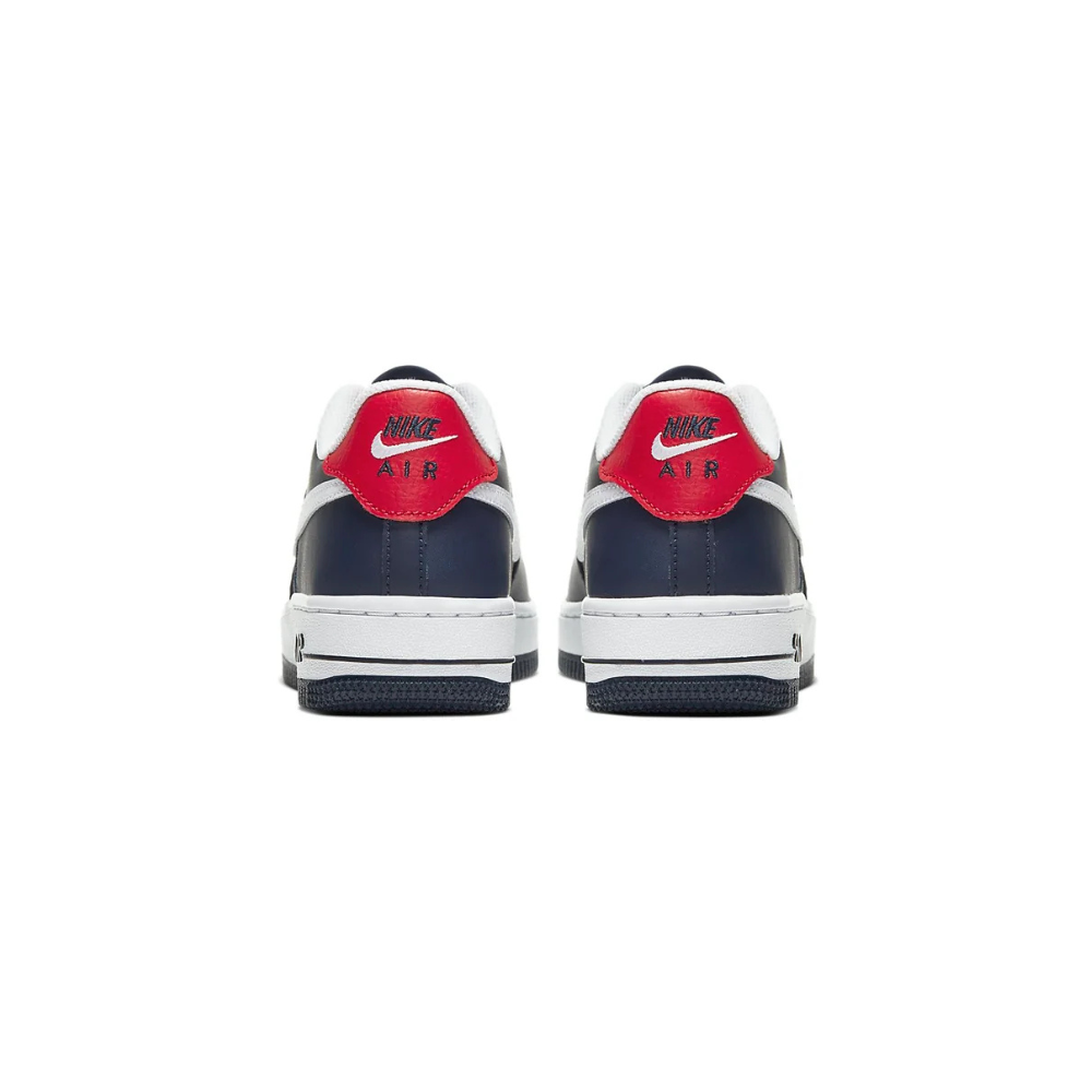 Air Force 1 LV8 Obsidian White Red (GS) – zadní pohled | Purekickz