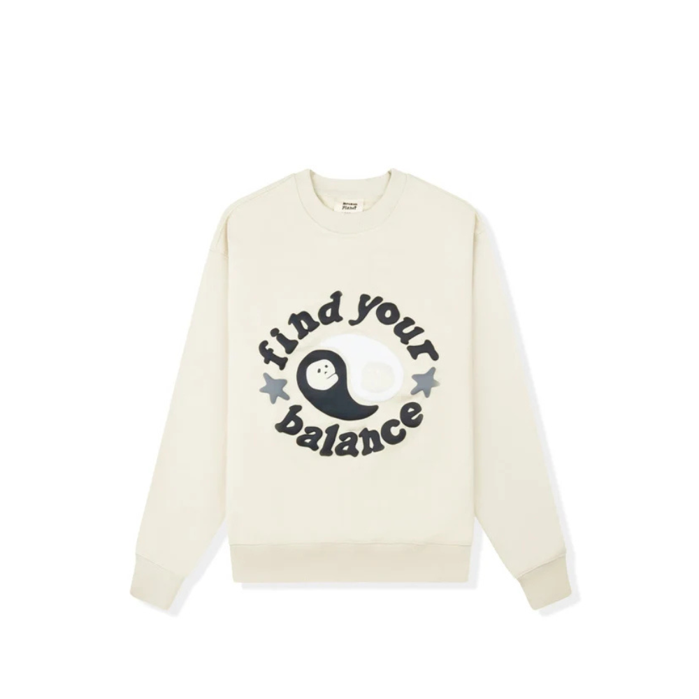Broken Planet Find Your Balance Bone White Crewneck – hlavní pohled | Purekickz