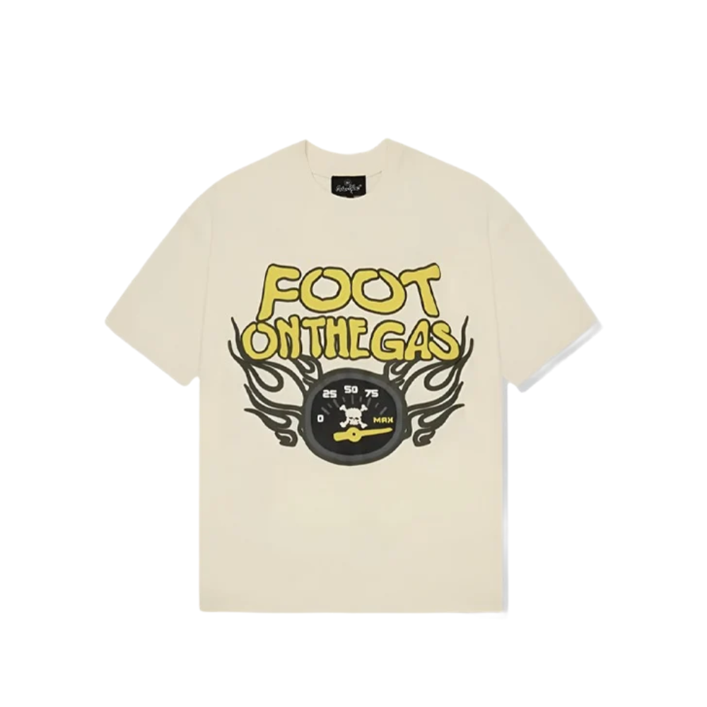 Broken Planet Foot On The Gas T-shirt Vanilla White – hlavní pohled | Purekickz
