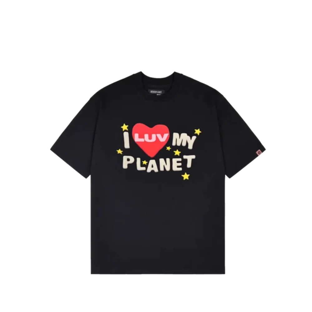 Broken Planet Luv My Planet T-shirt Midnight Black – hlavní pohled | Purekickz