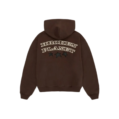 Broken Planet Out Of Service Hoodie Brown – boční pohled | Purekickz