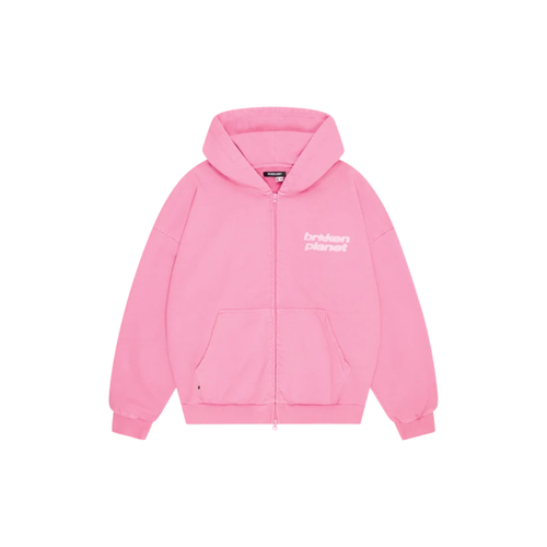 Broken Planet Star Logo Zip-up Hoodie Pink – hlavní pohled | Purekickz