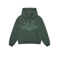 Broken Planet Zip Up Hoodie Emerald Green – hlavní pohled | Purekickz
