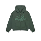 Broken Planet Zip Up Hoodie Emerald Green – hlavní pohled | Purekickz