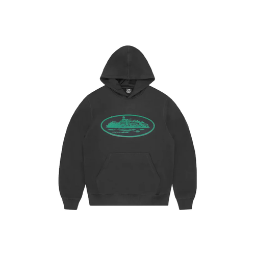 Corteiz Alcatraz Hoodie Black Green – hlavní pohled | Purekickz