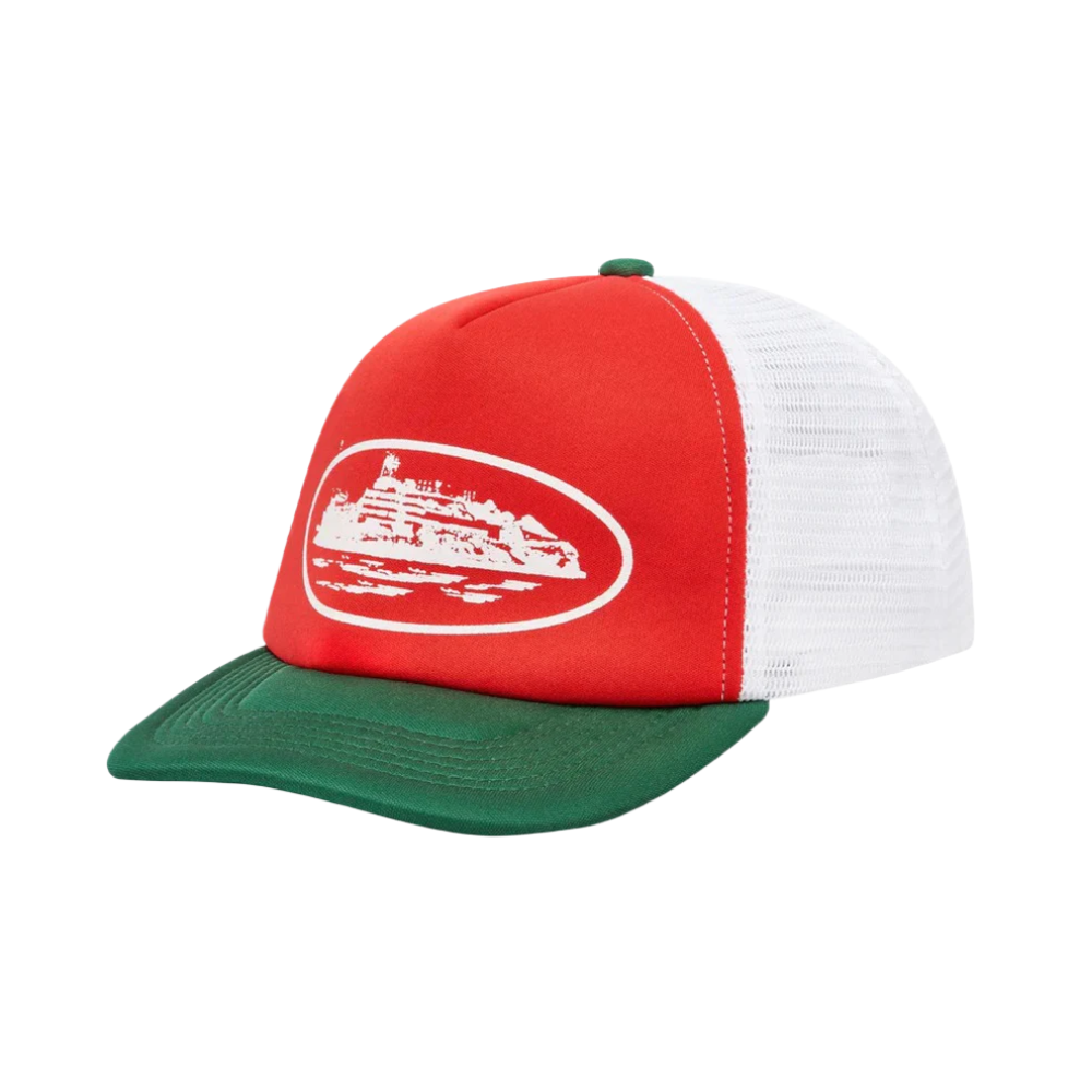 Corteiz Alcatraz Trucker Hat Red/Green