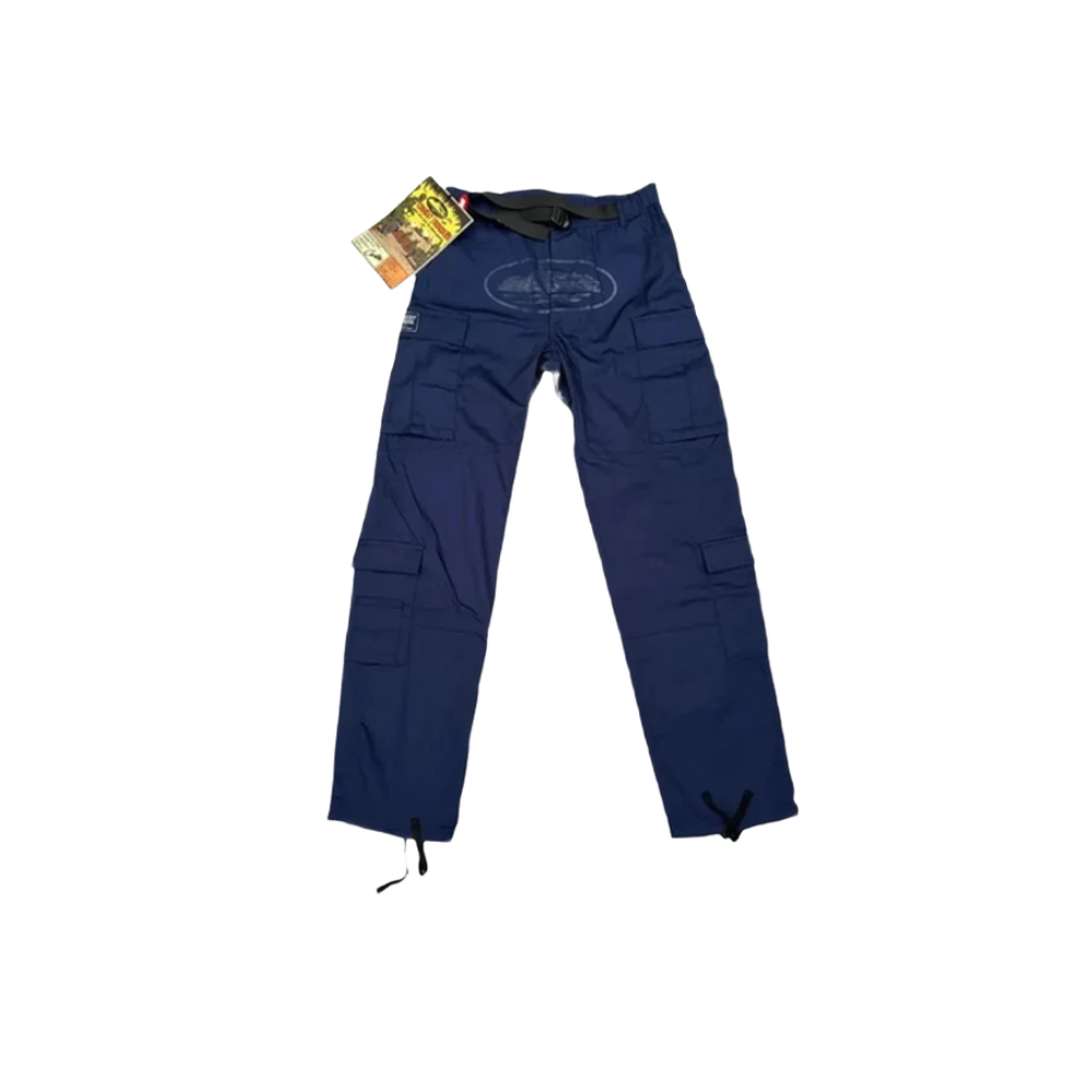 Corteiz Guerillaz Cargo Pant Navy/Navy – boční pohled | Purekickz