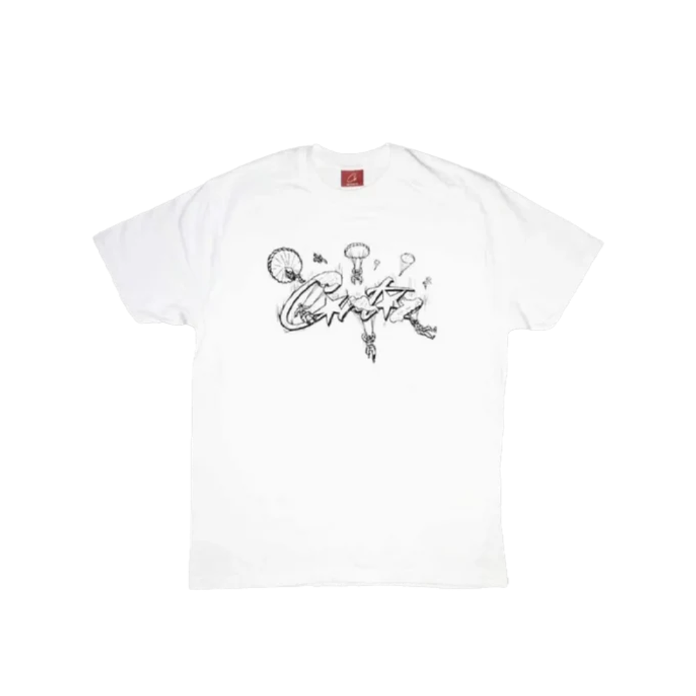 Corteiz Rtw Allstarz Skydiver T-Shirt White – hlavní pohled | Purekickz