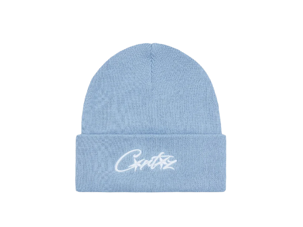 Corteiz Allstarz Folded Beanie Baby Blue