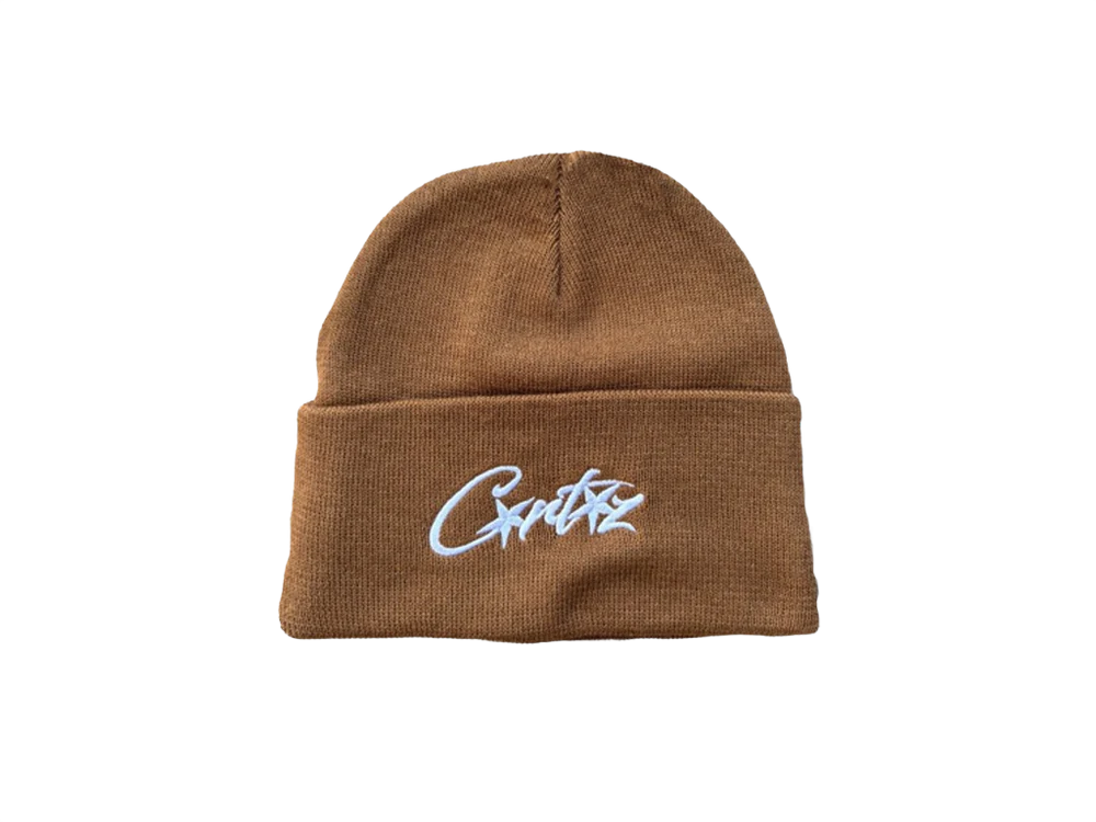 Corteiz Allstarz Folded Beanie Brown