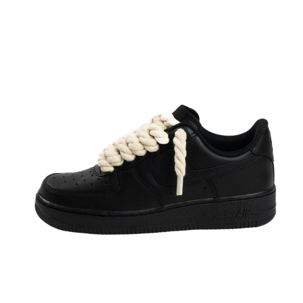 Nike Air Force 1 Low Black Rope Laces Beige – hlavní pohled | Purekickz