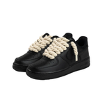 Nike Air Force 1 Low Black Rope Laces Beige – boční pohled | Purekickz