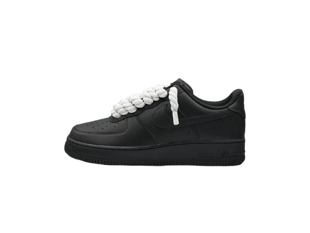 Nike Air Force 1 Low Black Rope Laces White