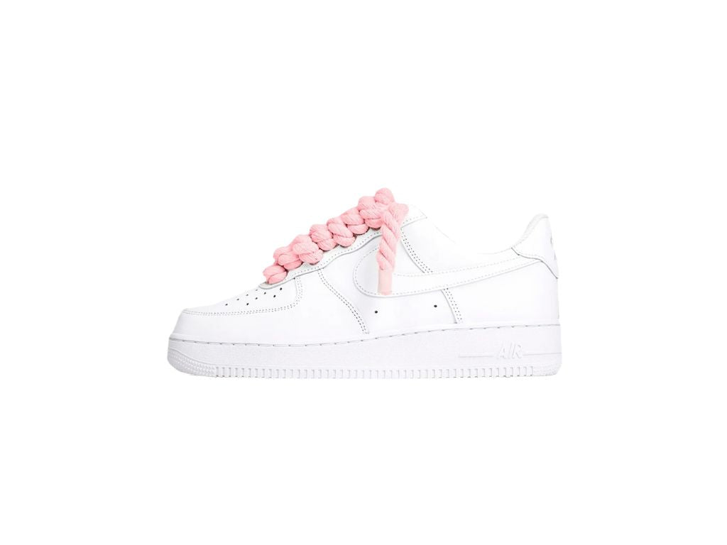 Nike Air Force 1 Low White Rope Laces Pink