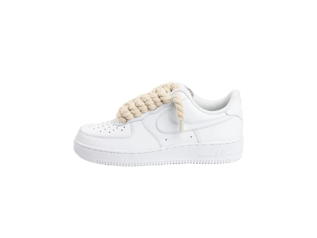 Nike Air Force 1 Low White Rope Laces Beige
