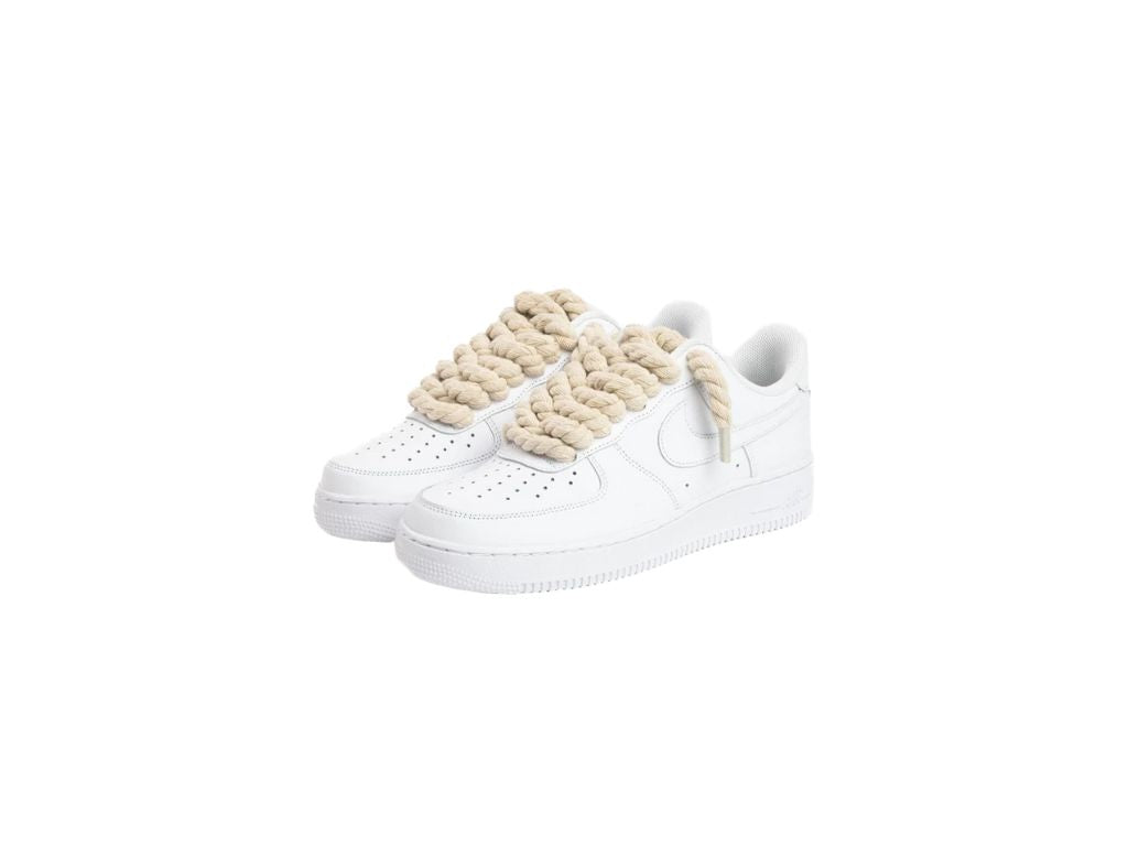 Nike Air Force 1 Low White Rope Laces Beige