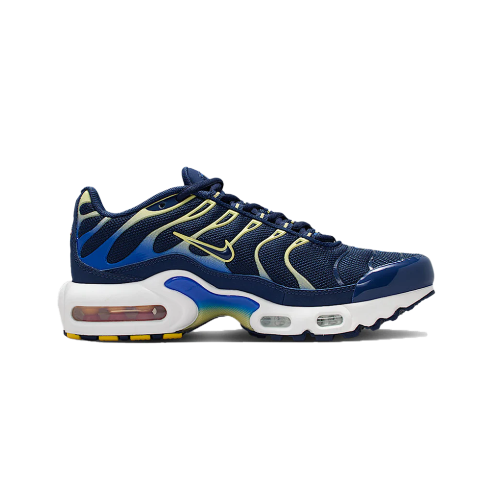 Nike Air Max Plus Midnight Navy Soft Yellow (GS) – boční pohled | Purekickz