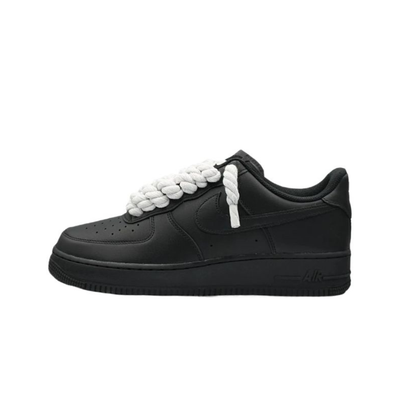 Nike Air Force 1 Low Black Rope Laces White