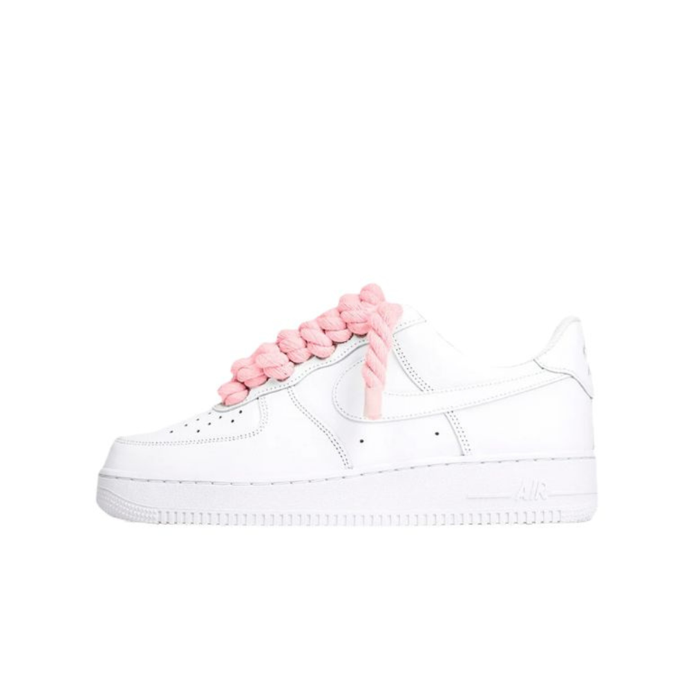 Nike Air Force 1 Low White Rope Laces Pink
