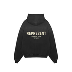 Represent Owners Club Aged Hoodie Black – boční pohled | Purekickz
