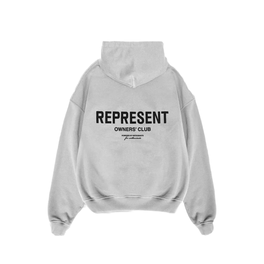 Represent Owners Club Zip-Up Ash Grey Hoodie – boční pohled | Purekickz