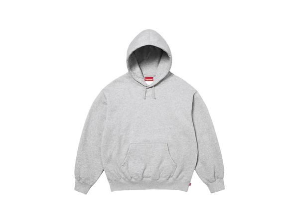 Supreme Satin Applique Hoodie Heather Grey