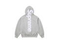 Supreme Satin Applique Hoodie Heather Grey