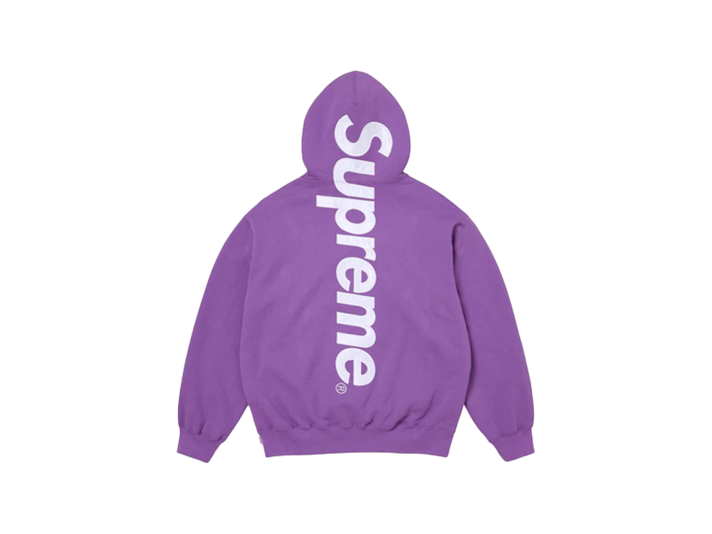 Supreme Satin Applique Hoodie Violet