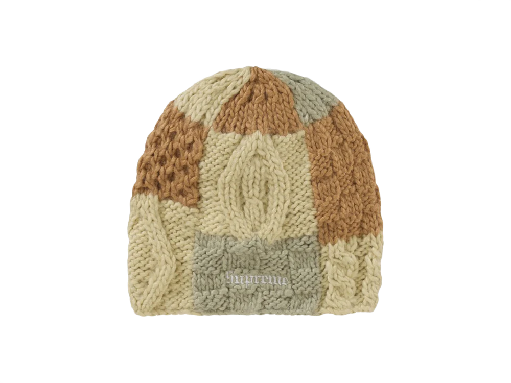 Supreme Block Knit Beanie Tan