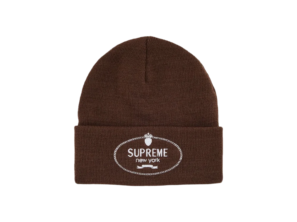 Supreme Crest Beanie Brown