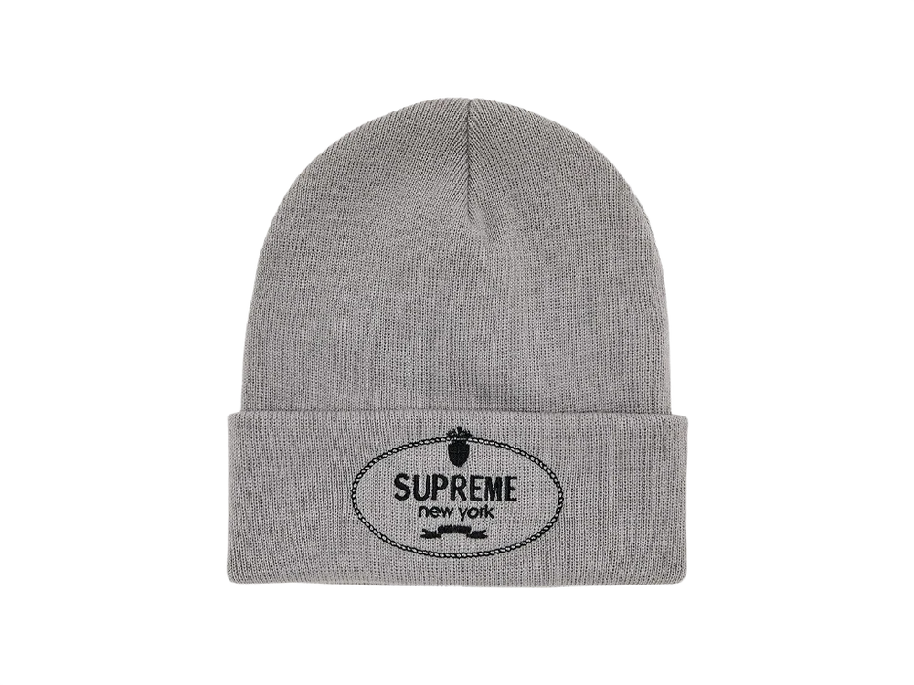 Supreme Crest Beanie Grey