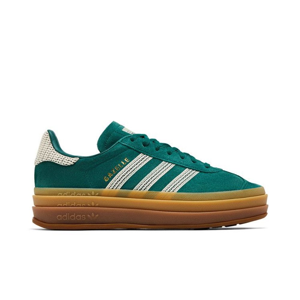 adidas Gazelle Bold Collegiate Green White Gold (Women's) – boční pohled | Purekickz