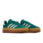 adidas Gazelle Bold Collegiate Green White Gold (Women's) – lifestyle foto | Purekickz