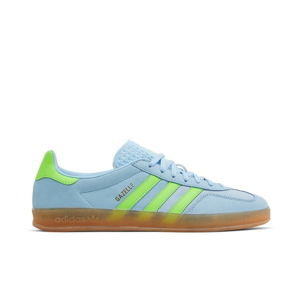 adidas Gazelle Indoor Clear Sky Solar Green (Women's) – boční pohled | Purekickz
