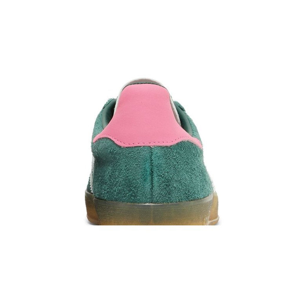 Adidas Gazelle Indoor Collegiate Green Lucid Pink (W) – detail materiálu | Purekickz