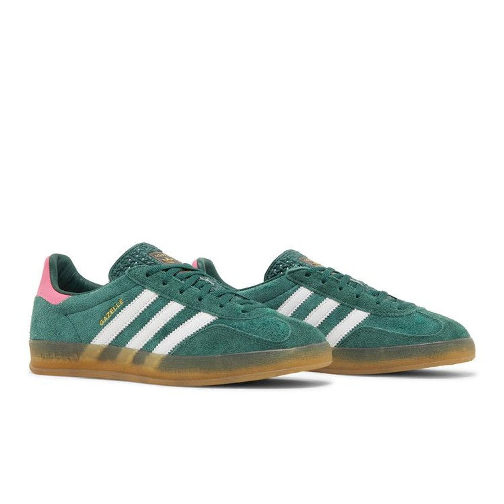 Adidas Gazelle Indoor Collegiate Green Lucid Pink (W) – lifestyle foto | Purekickz