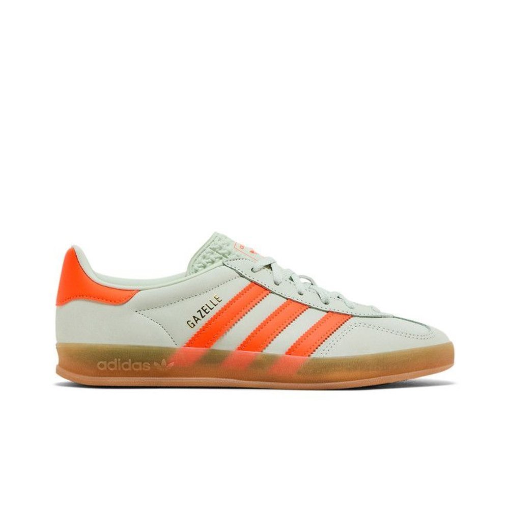 adidas Gazelle Indoor Linen Green Solar Orange (W) – boční pohled | Purekickz